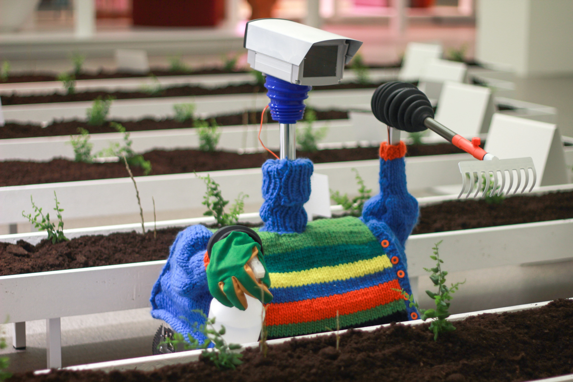 Gardening robot at work